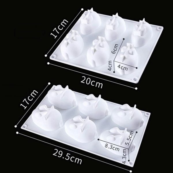 Small 6-link Bunny Pudding Silicone Mold Cake Mousse Jelly Baking Grinder - Image 3