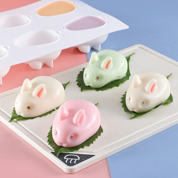 Small 6-link Bunny Pudding Silicone Mold Cake Mousse Jelly Baking Grinder - Image 7
