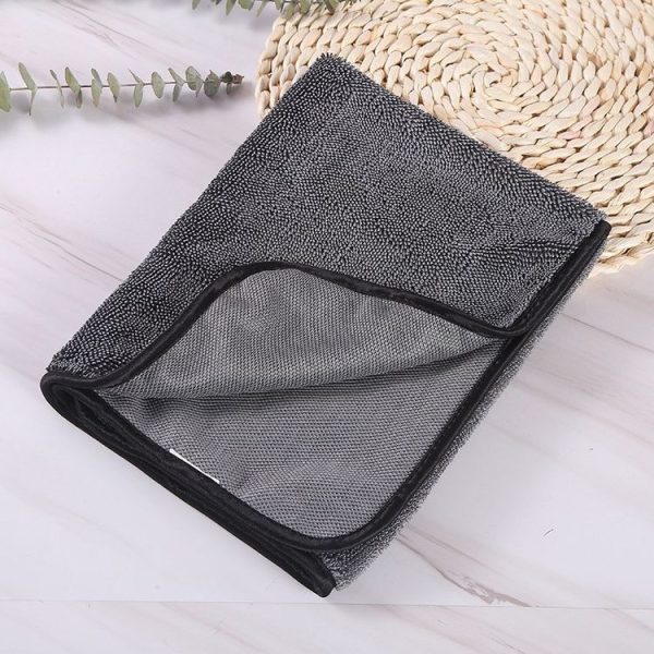 30x40cm Thickened Twisted Braid Cloth Absorbent Car Cleaning Towel (Dark Gray 1pcs) - Image 2