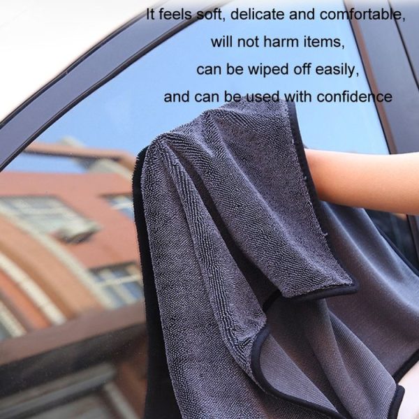 30x40cm Thickened Twisted Braid Cloth Absorbent Car Cleaning Towel (Dark Gray 1pcs) - Image 4