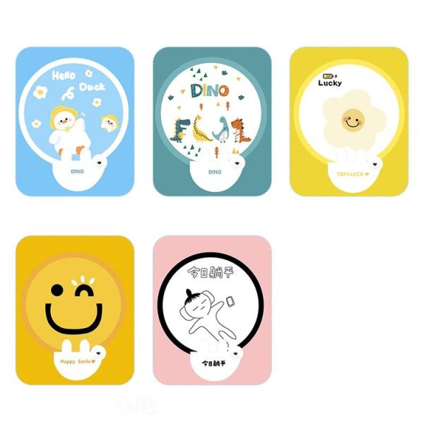 Folding Fan With Handle Cartoon Mini Fabric Hand Fan (Hello Duck) - Image 3
