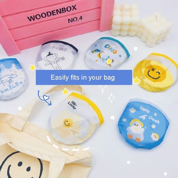 Folding Fan With Handle Cartoon Mini Fabric Hand Fan (Hello Duck) - Image 5