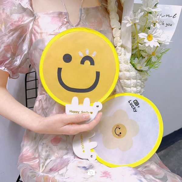 Folding Fan With Handle Cartoon Mini Fabric Hand Fan (Hello Duck) - Image 7