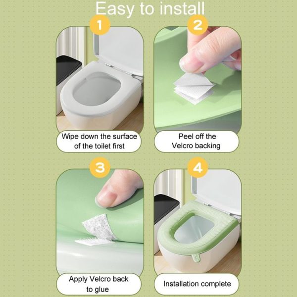 High Foam EVA Waterproof Toilet Seat Cushion Household Washable Potty Covers (Avocado Green) - Image 7