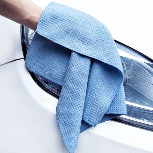 40x40cm Thickened Absorbent Honeycomb Mesh Car Wash Cleaning Towel (Sky Blue)