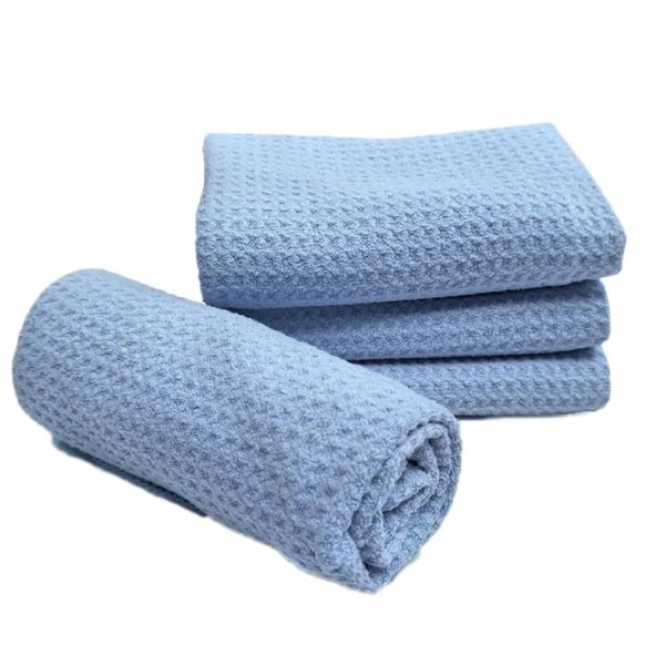 40x40cm Thickened Absorbent Honeycomb Mesh Car Wash Cleaning Towel (Sky Blue) - Image 4