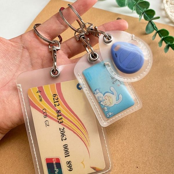 Access Control Elevator Card Holder Proximity Card Protector Keychain With Pull Ring, Style: Water Drop Black - Image 5