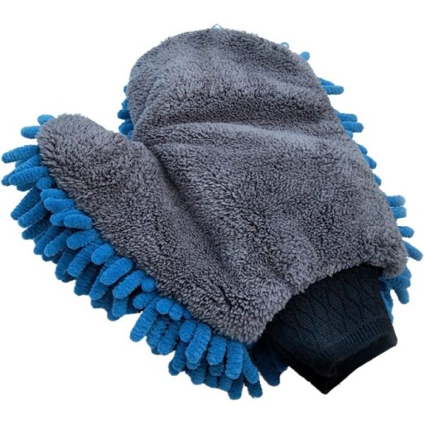 Chenille Double-Sided Microfiber Car Cleaning Thumb Gloves (27x21cm)