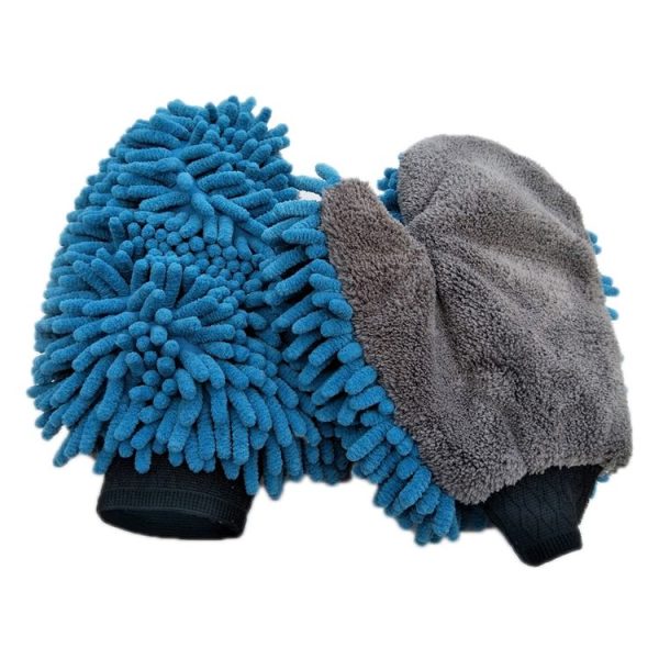 Chenille Double-Sided Microfiber Car Cleaning Thumb Gloves (27x21cm) - Image 2