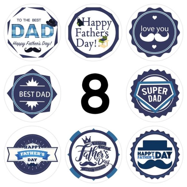 1.5 Inch 500pcs / Roll Happy Fathers Day Stickers For Box And Gifts Wrapping Decoration (Style One) - Image 3