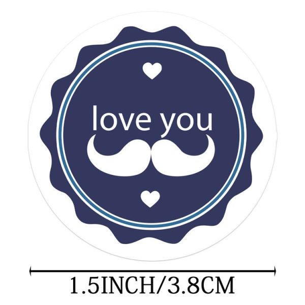 1.5 Inch 500pcs / Roll Happy Fathers Day Stickers For Box And Gifts Wrapping Decoration (Style One) - Image 4