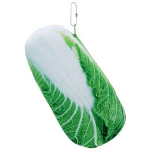 3D Simulation Ingredients Vegetable Plush Pencil Pouch Large Pen Case Student Stationery, Style: Cabbage