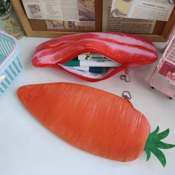 3D Simulation Ingredients Vegetable Plush Pencil Pouch Large Pen Case Student Stationery, Style: Cabbage - Image 5