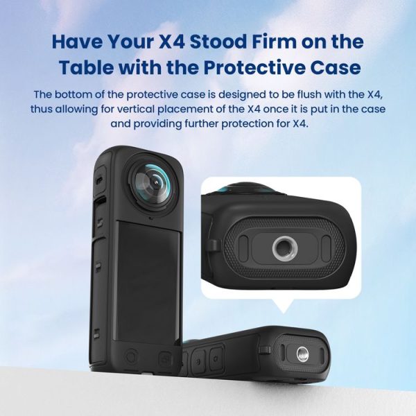 Insta360 X4 AMagisn Silicone Protective Cover Body Case + Lens Cover Black - Image 11