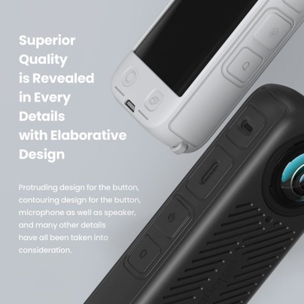 Insta360 X4 AMagisn Silicone Protective Cover Body Case + Lens Cover Black - Image 13