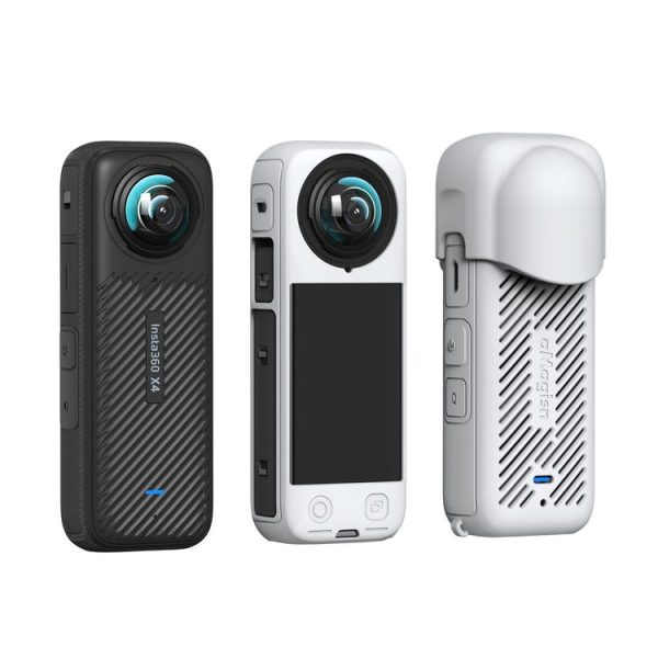 Insta360 X4 AMagisn Silicone Protective Cover Body Case + Lens Cover Black - Image 3