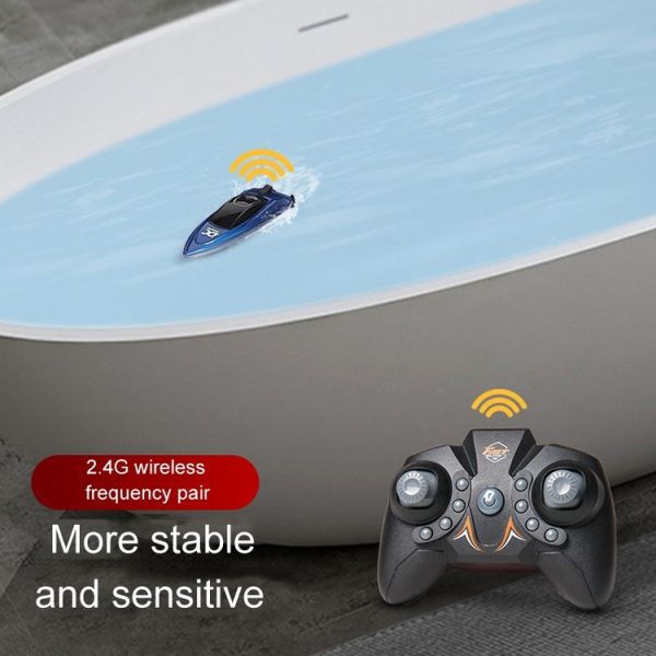 Children 2.4G Mini Remote Control Boat Summer Water Play Electrical Submarine Boys Toys (Blue) - Image 9