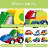 Children Large Particle Engineering Car Educational Assembly Building Block Toys, Style: Fire Truck - Image 7