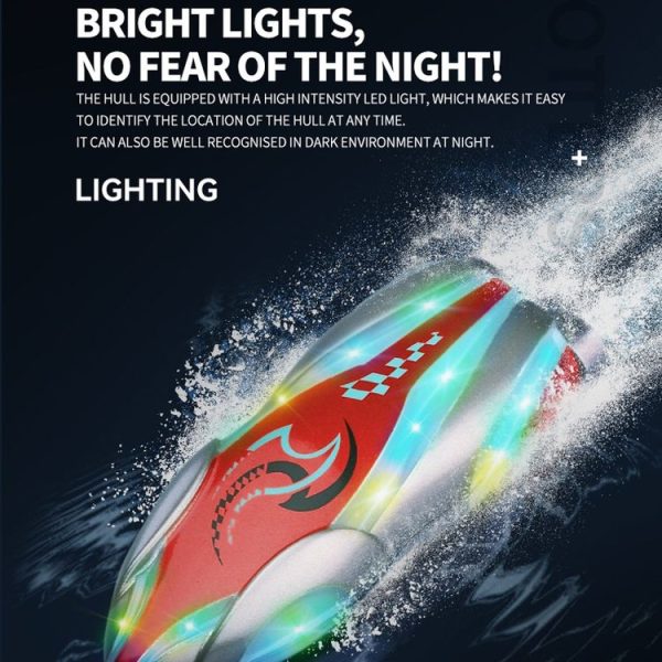 Children 2.4G Mini Remote Control Boat Summer Water Play Electrical Submarine Boys Toys (Red) - Image 5