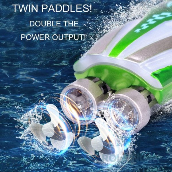 Children 2.4G Mini Remote Control Boat Summer Water Play Electrical Submarine Boys Toys (Red) - Image 6