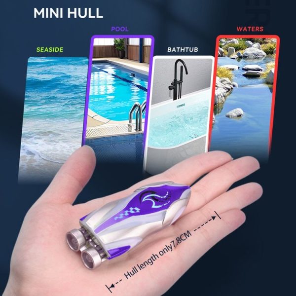 Children 2.4G Mini Remote Control Boat Summer Water Play Electrical Submarine Boys Toys (Red) - Image 7