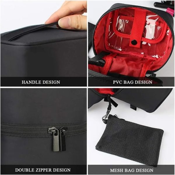 A02-81 Large Capacity Portable Three-dimensional Handheld Cosmetic Bag Travel Toiletry Storage Bag (Grey) - Image 4