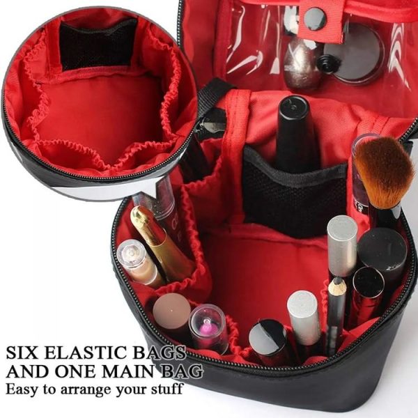 A02-81 Large Capacity Portable Three-dimensional Handheld Cosmetic Bag Travel Toiletry Storage Bag (Grey) - Image 5