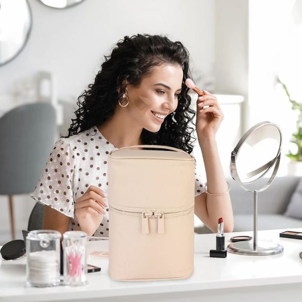 A02-81 Large Capacity Portable Three-dimensional Handheld Cosmetic Bag Travel Toiletry Storage Bag (Grey) - Image 9