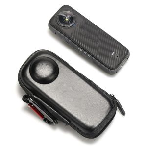 Insta360 X4 Mini Storage Case PU Bag Sport Camera Protector With Hook (Black)