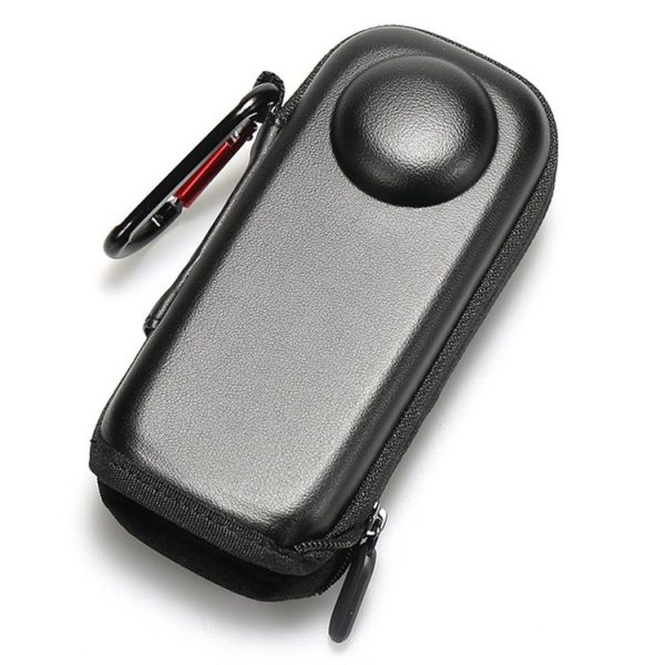 Insta360 X4 Mini Storage Case PU Bag Sport Camera Protector With Hook (Black) - Image 3
