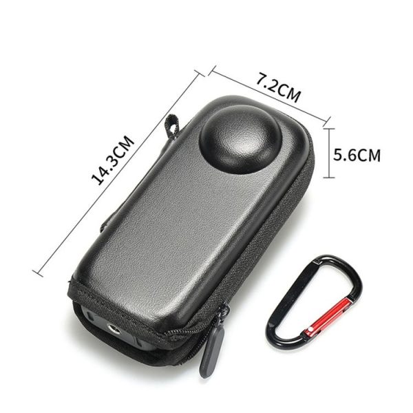 Insta360 X4 Mini Storage Case PU Bag Sport Camera Protector With Hook (Black) - Image 7