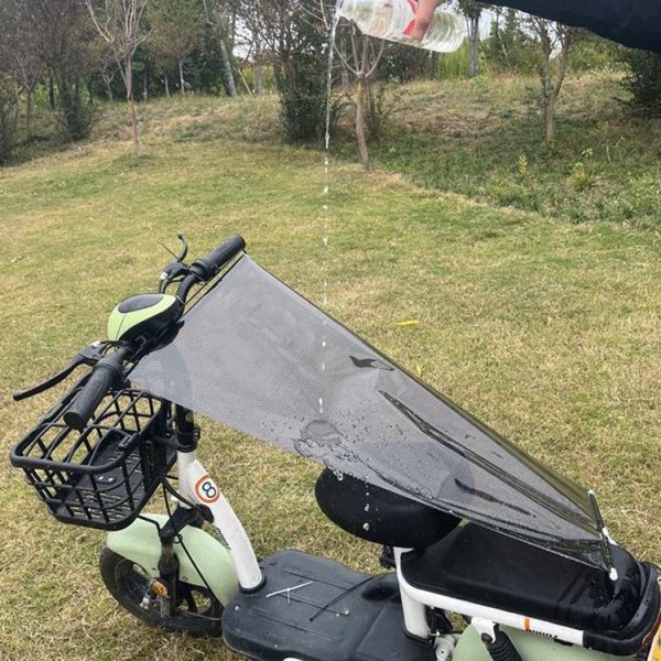 Electric Bike Telescopic Sunshade Rain Shield Motorcycle Rain Cover, Size: 58 x 125cm Silver - Image 2