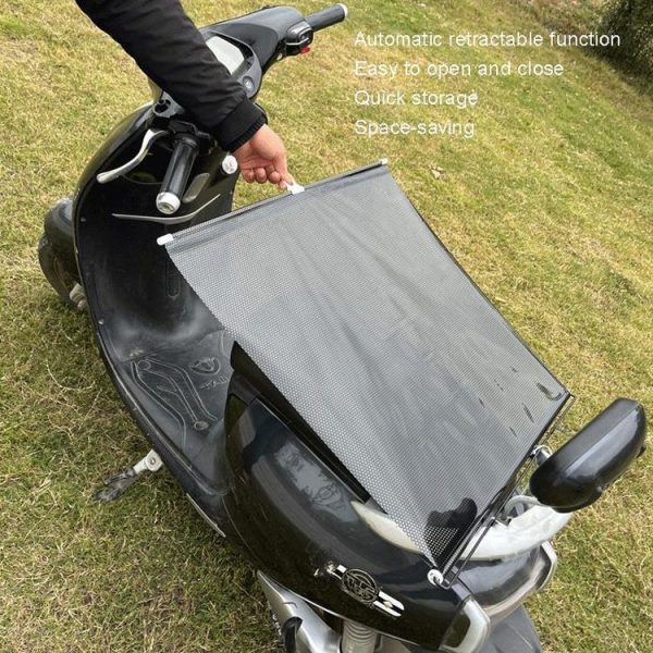 Electric Bike Telescopic Sunshade Rain Shield Motorcycle Rain Cover, Size: 58 x 125cm Silver - Image 4