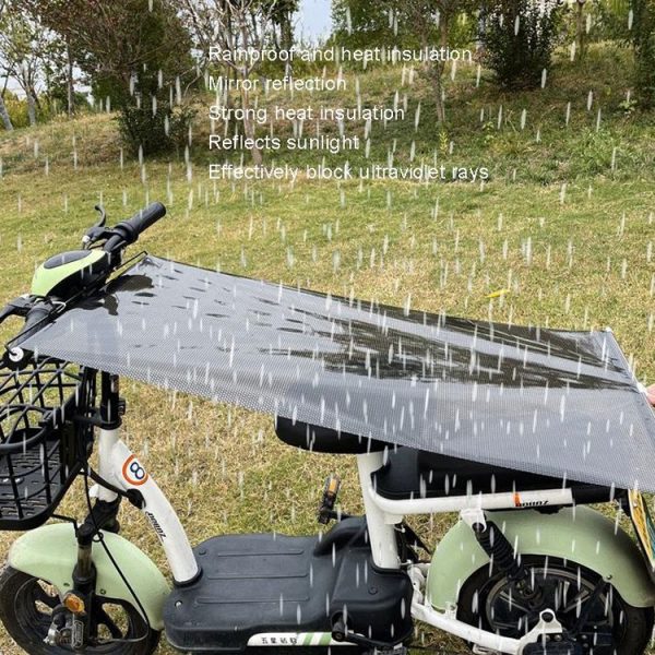 Electric Bike Telescopic Sunshade Rain Shield Motorcycle Rain Cover, Size: 58 x 125cm Silver - Image 5