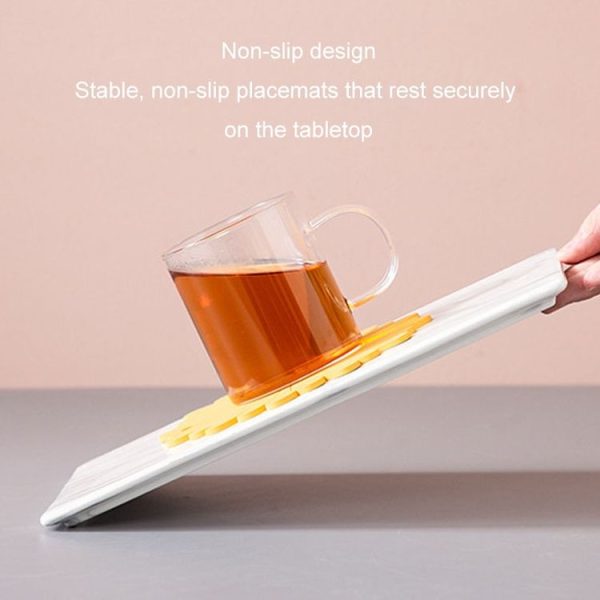 Silicone Heat Insulation Table Mat Anti-scald Placemat Heat-resistant Pot Pad Coaster, Size: Small (Yellow) - Image 7