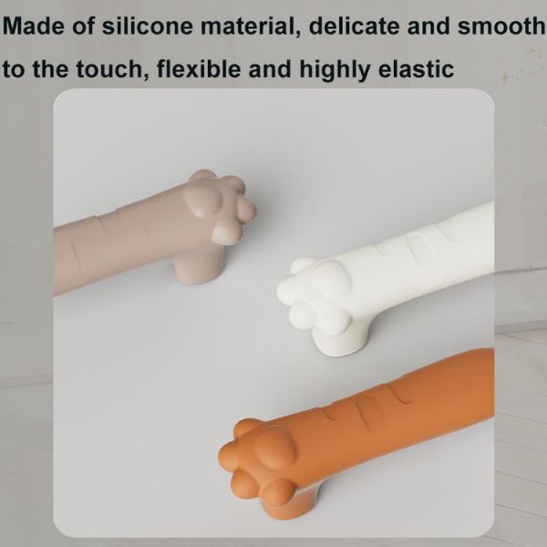 Silicone Door Handle Protector Children Anti-collision Door Pads, Spec: Cat Claw-Beige - Image 3