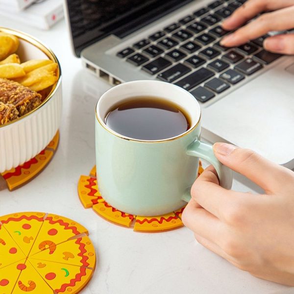 Silicone Insulated Table Placemat Pizza Shaped Bowl Mat PVC Coasters, Size: Small - Image 11