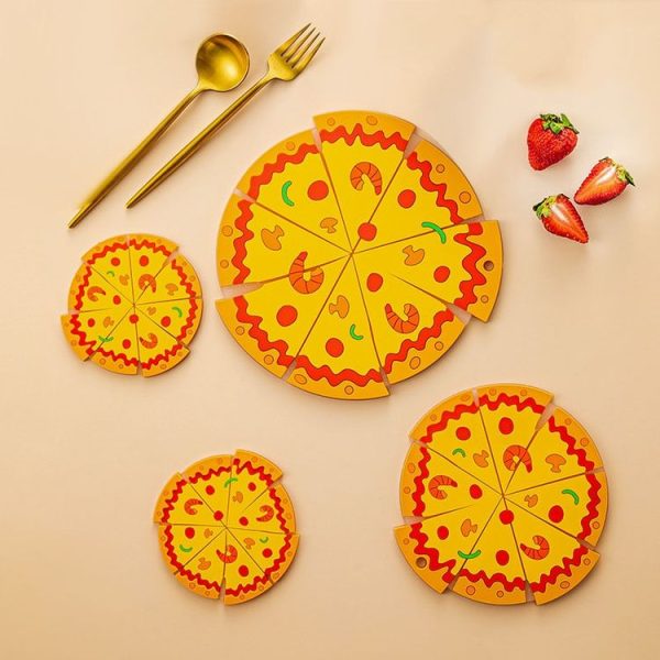 Silicone Insulated Table Placemat Pizza Shaped Bowl Mat PVC Coasters, Size: Small - Image 3