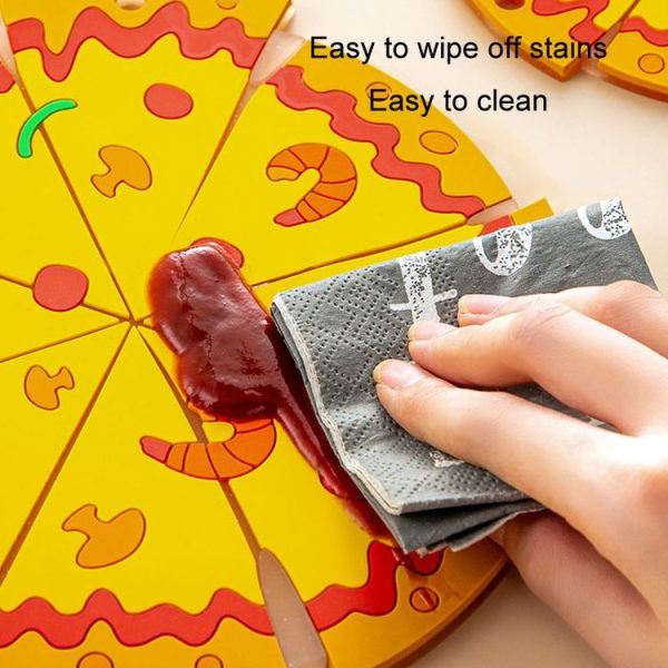 Silicone Insulated Table Placemat Pizza Shaped Bowl Mat PVC Coasters, Size: Small - Image 5