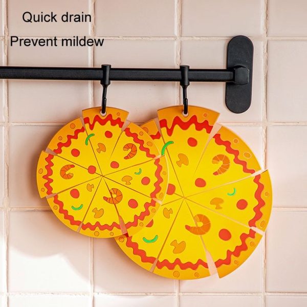 Silicone Insulated Table Placemat Pizza Shaped Bowl Mat PVC Coasters, Size: Small - Image 8