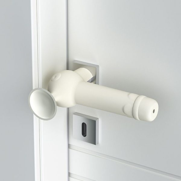Suction Cup Silicone Door Handle Protective Cover Anti-collision Door Cushion (White)