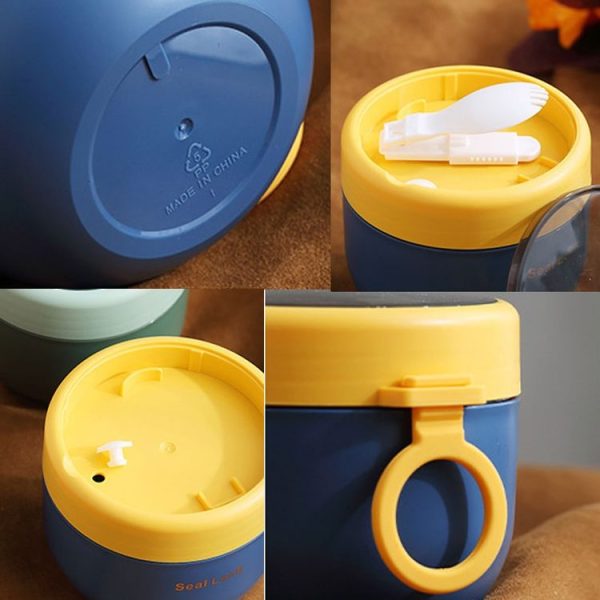 304 Stainless Steel Insulated Soup Bowl Oatmeal Breakfast Cup Portable Lunch Box, Color: 600ml Pink - Image 11