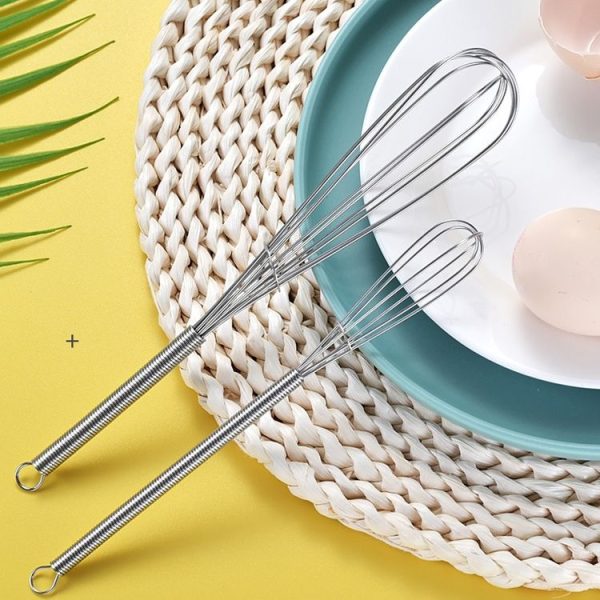 2pcs Household Manual Spring Beater Handheld Stainless Steel Mini Whisk, Size: 5 inch - Image 2