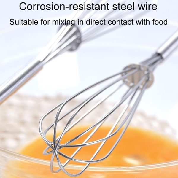 2pcs Household Manual Spring Beater Handheld Stainless Steel Mini Whisk, Size: 5 inch - Image 6