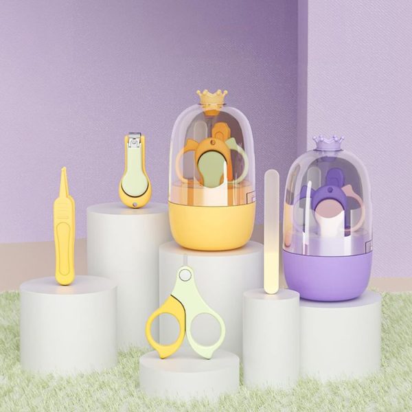 4-In-1 Infant Nails Clippers Newborn Cleaning Care Set (Purple) - Image 2