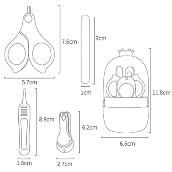 4-In-1 Infant Nails Clippers Newborn Cleaning Care Set (Purple) - Image 3