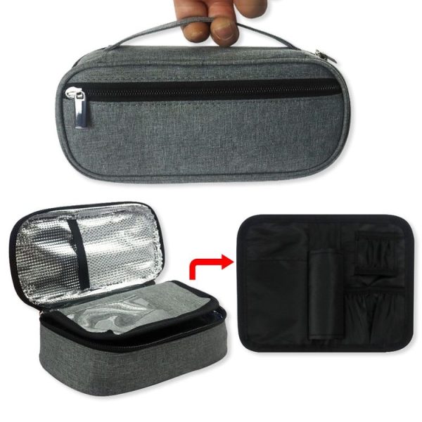 Portable Insulin Cooler Travel Package Insulin Care Bag (Grey) - Image 6