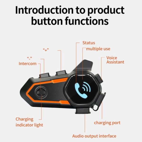 Motorcycle Noise Reduction Waterproof Helmet Cycling Bluetooth Headphones - Image 3