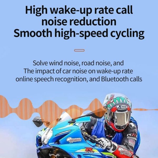 Motorcycle Noise Reduction Waterproof Helmet Cycling Bluetooth Headphones - Image 6