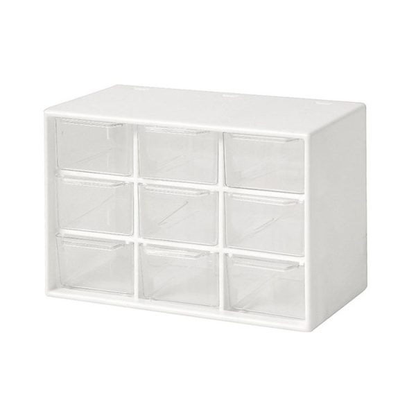 Transparent Desktop Small Objects Compartment Drawer Organizer Hair Accessories Storage Case, Color: 9 Grids White